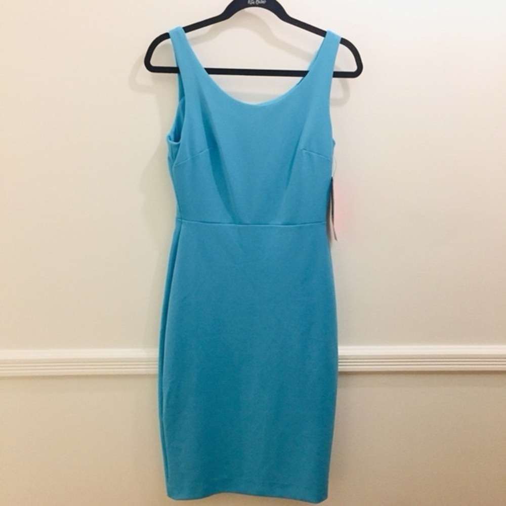 Betsey Johnson Scuba Blue Bodycon Midi Dress — NWT